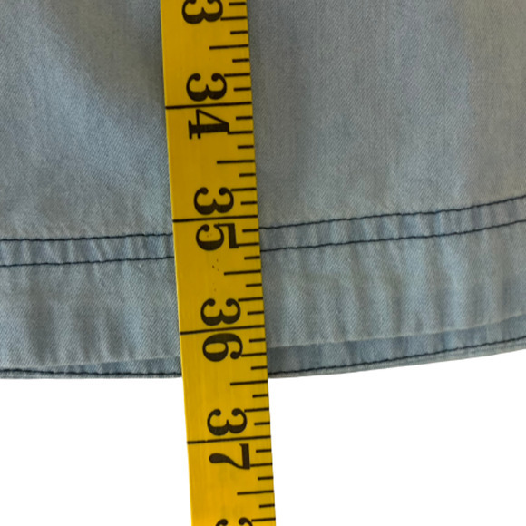 COLORFAST APPAREL Light Wash Denim Shirt Jean Dress - Picture 15 of 15